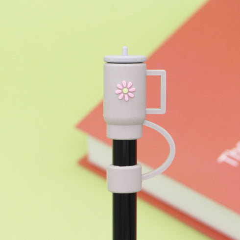 Silicone Straw Covers Cap with Tumbler 10mm Cute Tumbler Straw Toppers for Tumblers, Dust-Proof Drinking Straw Caps for Reusable Straws Tips